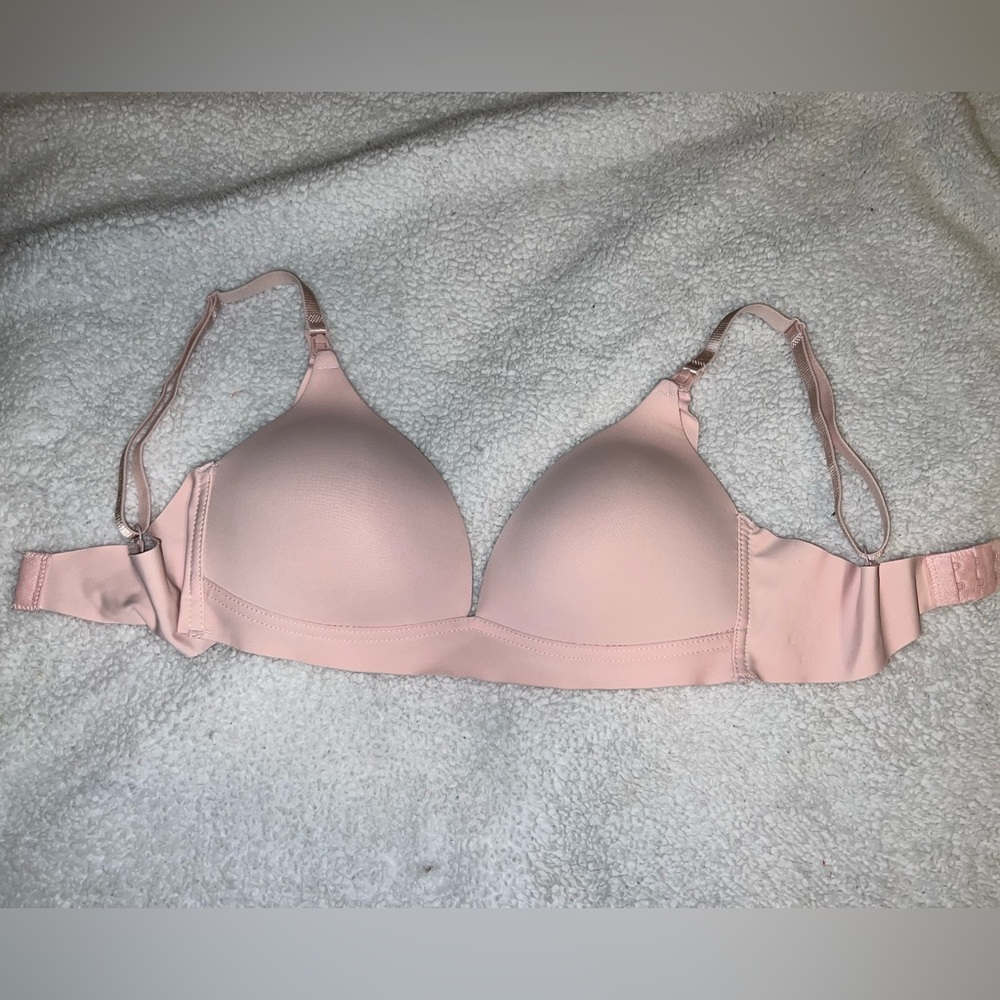 Maternity bra 34B pink stretchy sides tshirt bra fit